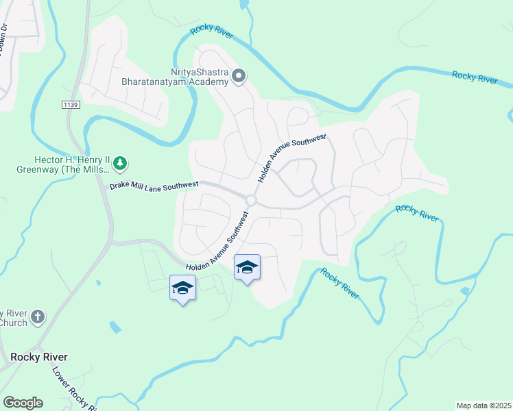 map of restaurants, bars, coffee shops, grocery stores, and more near Holden Avenue in Concord