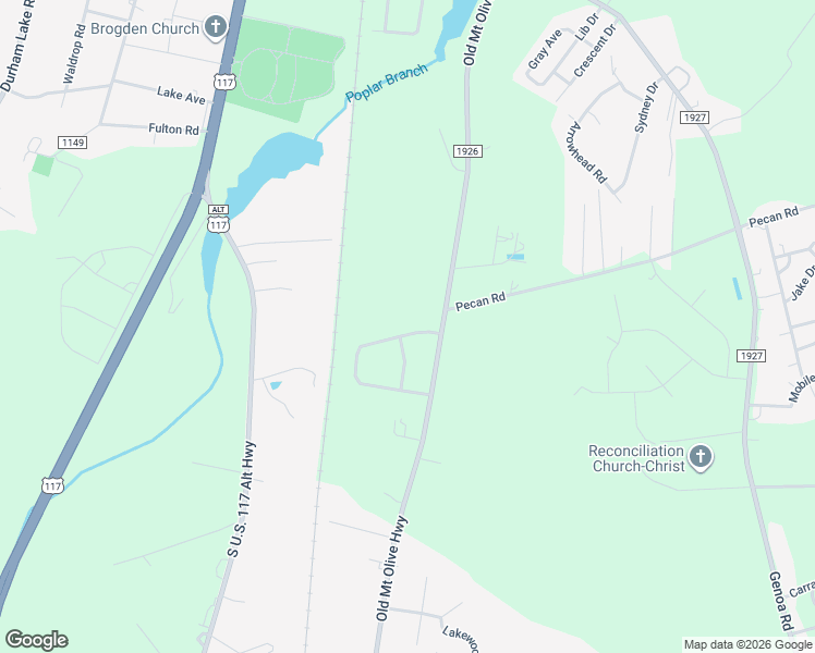 map of restaurants, bars, coffee shops, grocery stores, and more near 106 Southern Plaza Drive in Wayne County