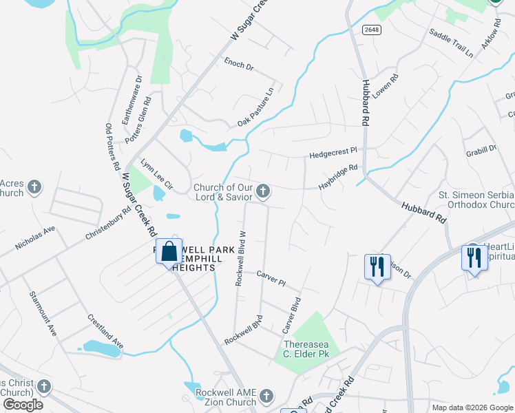 map of restaurants, bars, coffee shops, grocery stores, and more near in Charlotte