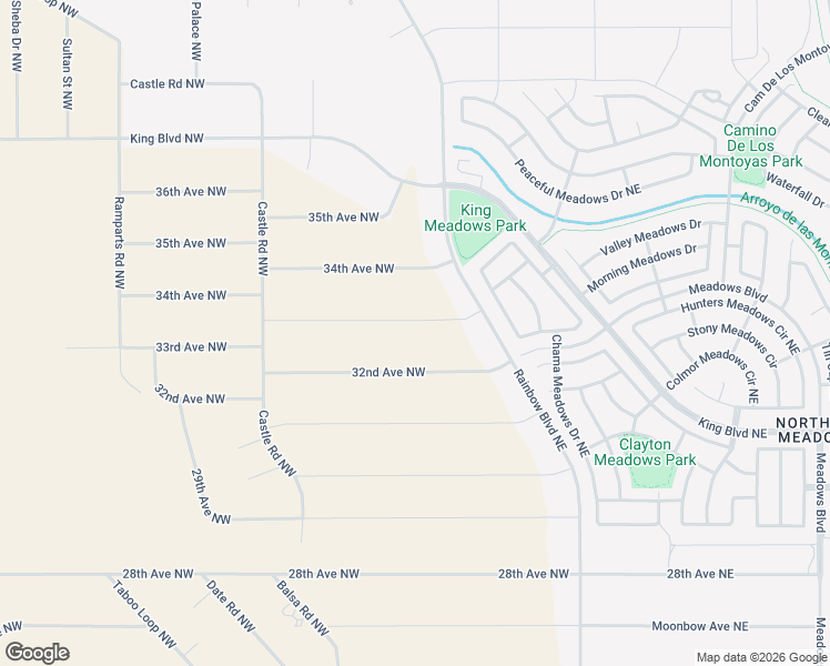 map of restaurants, bars, coffee shops, grocery stores, and more near 33rd Avenue Northwest in Rio Rancho