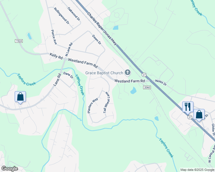map of restaurants, bars, coffee shops, grocery stores, and more near 121 Fielding Street in Mount Holly