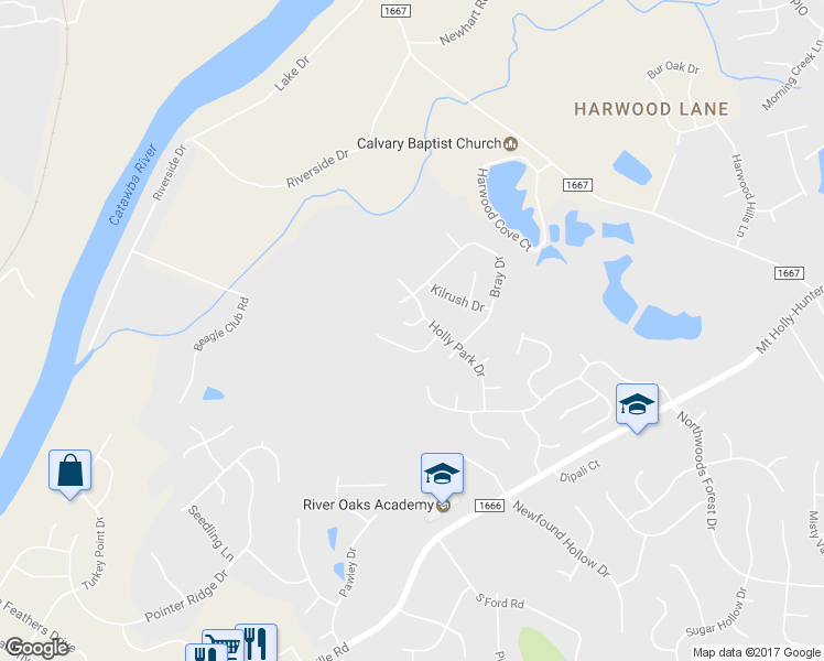 map of restaurants, bars, coffee shops, grocery stores, and more near 11523 Carnsore Court in Charlotte