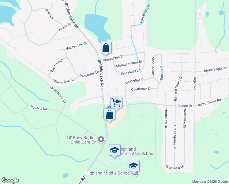 map of restaurants, bars, coffee shops, grocery stores, and more near 126 Canyon Court in Sanford
