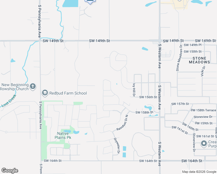 map of restaurants, bars, coffee shops, grocery stores, and more near 15513 Rosedown Drive in Oklahoma City