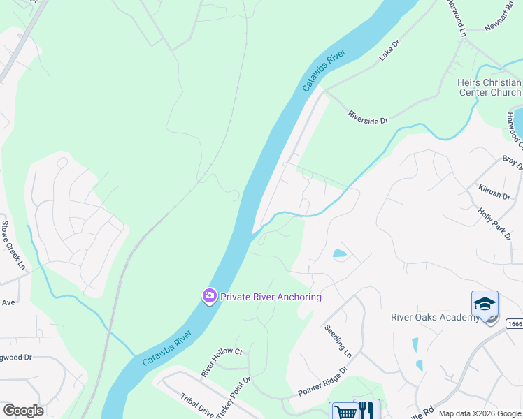 map of restaurants, bars, coffee shops, grocery stores, and more near 931 Riverside Drive in Charlotte