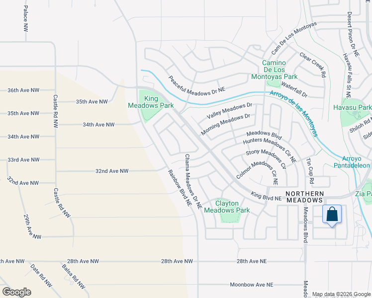 map of restaurants, bars, coffee shops, grocery stores, and more near 3419 Morgan Meadows in Rio Rancho