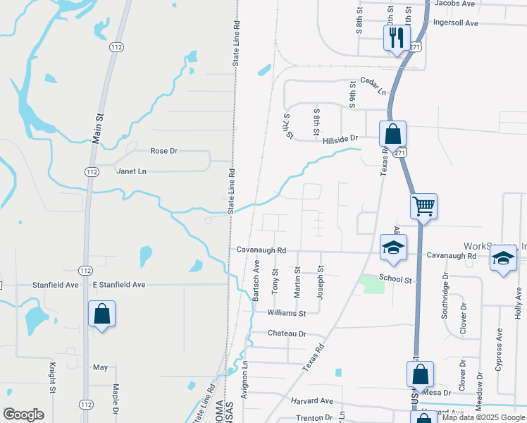 map of restaurants, bars, coffee shops, grocery stores, and more near 10 Candlestick Lane in Fort Smith