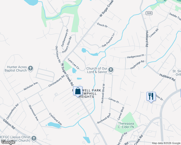 map of restaurants, bars, coffee shops, grocery stores, and more near 5514 Lee Marie Lane in Charlotte