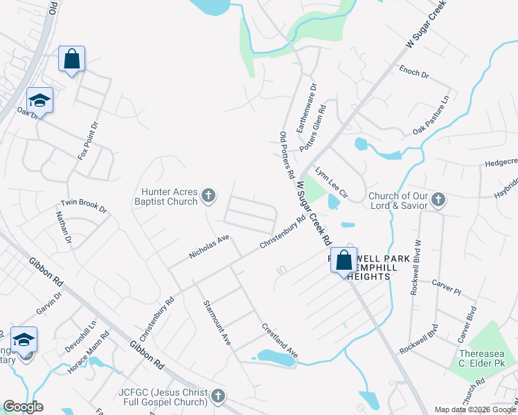 map of restaurants, bars, coffee shops, grocery stores, and more near 4539 Christenbury Hills Lane in Charlotte