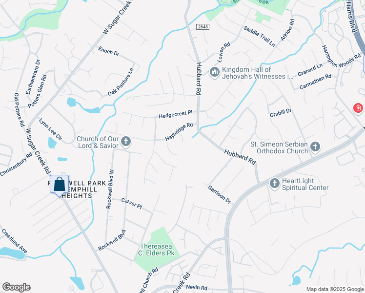 map of restaurants, bars, coffee shops, grocery stores, and more near 3408 Stonemarsh Court in Charlotte