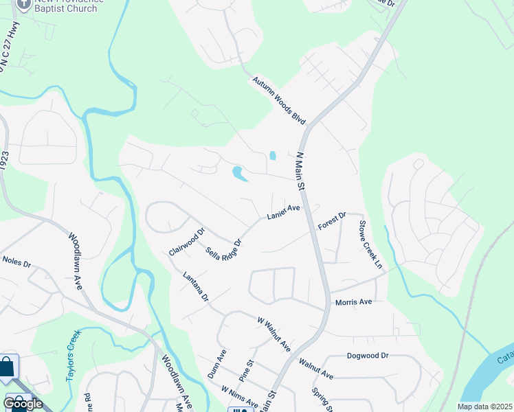 map of restaurants, bars, coffee shops, grocery stores, and more near 102 Lanier Street in Mount Holly