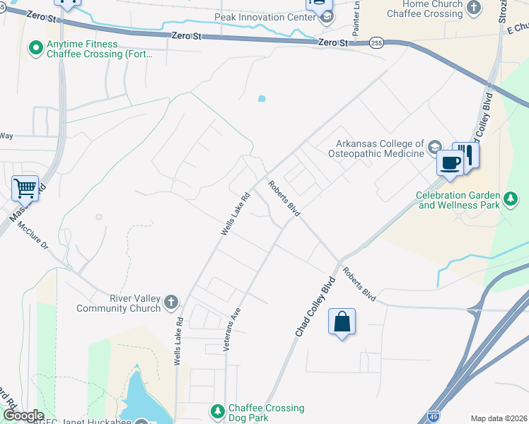 map of restaurants, bars, coffee shops, grocery stores, and more near 9434 Harmony Ridge Road in Barling