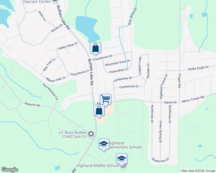 map of restaurants, bars, coffee shops, grocery stores, and more near 126 Canyon Court in Sanford
