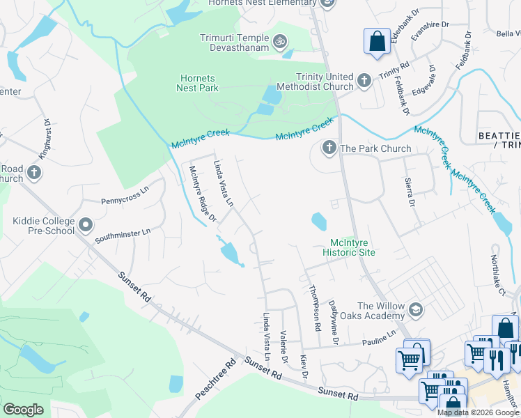 map of restaurants, bars, coffee shops, grocery stores, and more near 6014 Patric Alan Court in Charlotte