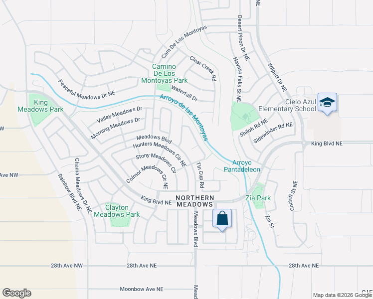 map of restaurants, bars, coffee shops, grocery stores, and more near 979 Dry Creek Court in Rio Rancho