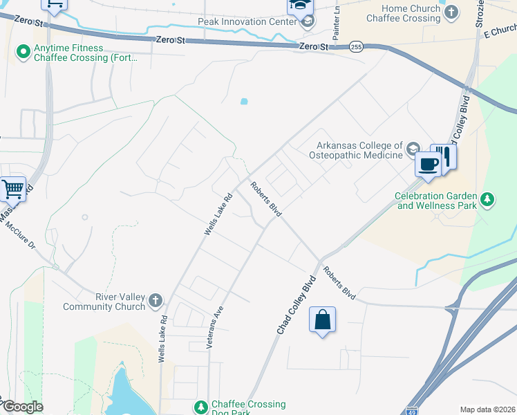 map of restaurants, bars, coffee shops, grocery stores, and more near 9434 Harmony Ridge Road in Barling