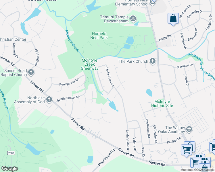 map of restaurants, bars, coffee shops, grocery stores, and more near in Charlotte