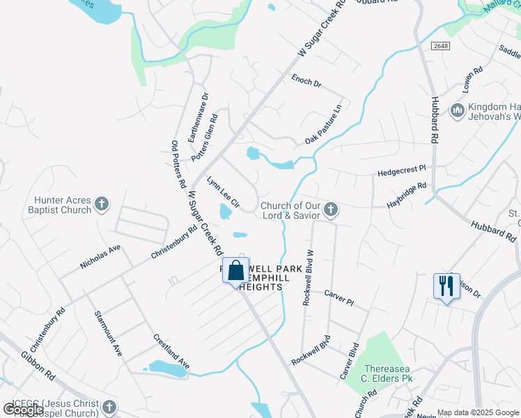map of restaurants, bars, coffee shops, grocery stores, and more near 4804 Lynn Lee Circle in Charlotte