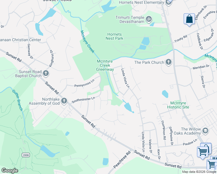 map of restaurants, bars, coffee shops, grocery stores, and more near 2707 Chalgrove Lane in Charlotte