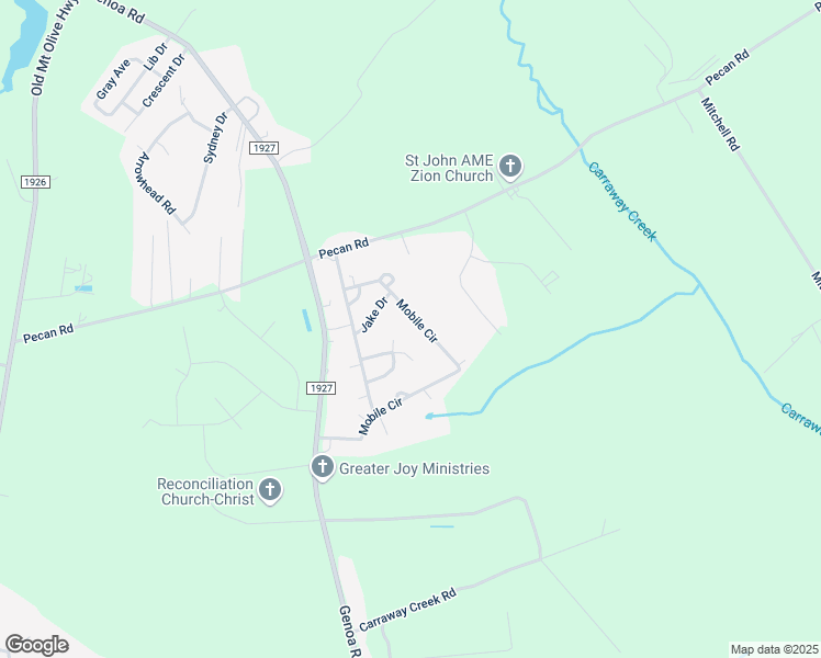 map of restaurants, bars, coffee shops, grocery stores, and more near 204 Jenny Lane in Wayne County
