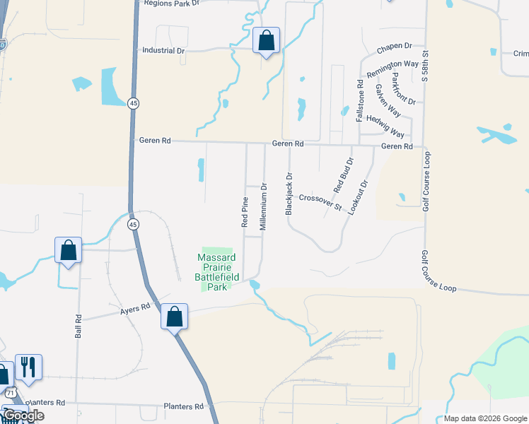 map of restaurants, bars, coffee shops, grocery stores, and more near 7200 Blackjack Drive in Fort Smith