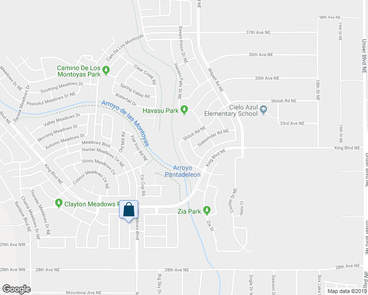 map of restaurants, bars, coffee shops, grocery stores, and more near 3420 Shiloh Road Northeast in Rio Rancho