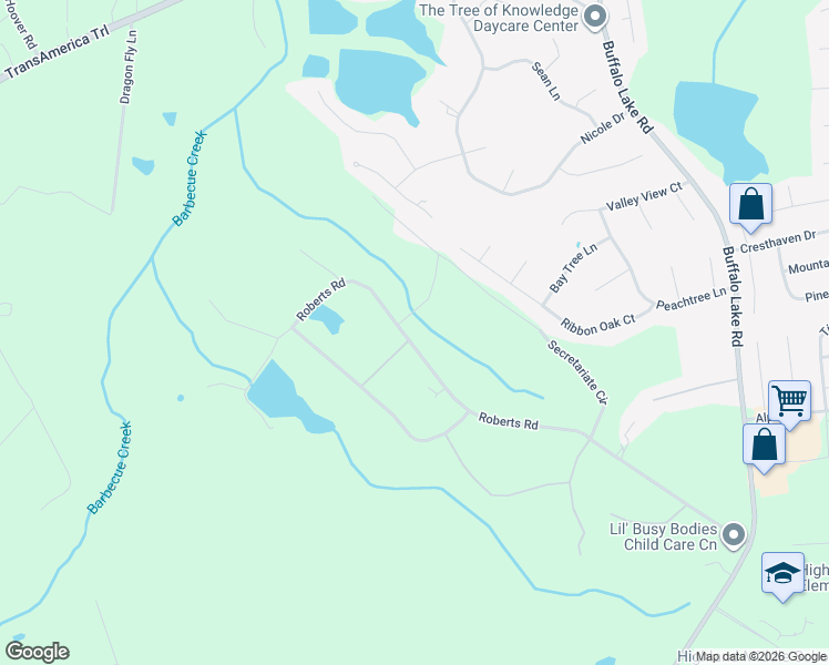 map of restaurants, bars, coffee shops, grocery stores, and more near 894 Roberts Road in Sanford