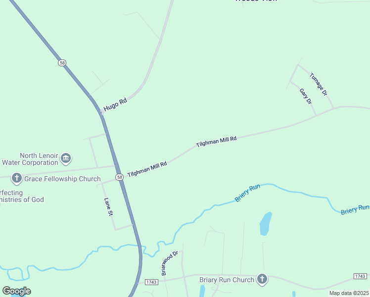 map of restaurants, bars, coffee shops, grocery stores, and more near 274 Tilghman Mill Road in Kinston