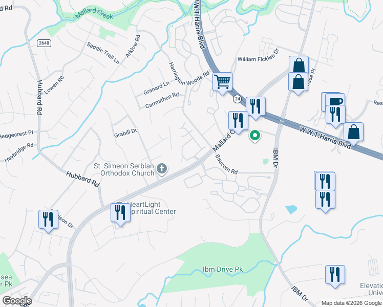 map of restaurants, bars, coffee shops, grocery stores, and more near in Charlotte