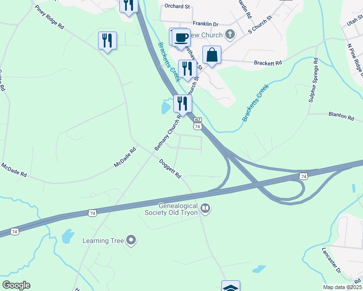 map of restaurants, bars, coffee shops, grocery stores, and more near 168 Woodcrest Avenue in Forest City
