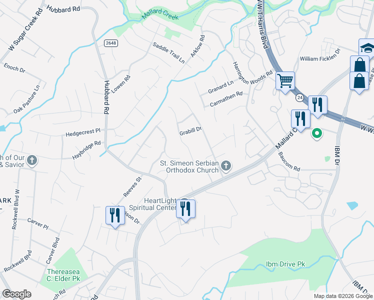 map of restaurants, bars, coffee shops, grocery stores, and more near in Charlotte