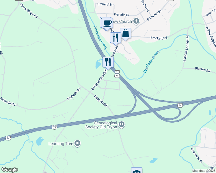 map of restaurants, bars, coffee shops, grocery stores, and more near 168 Woodcrest Avenue in Forest City