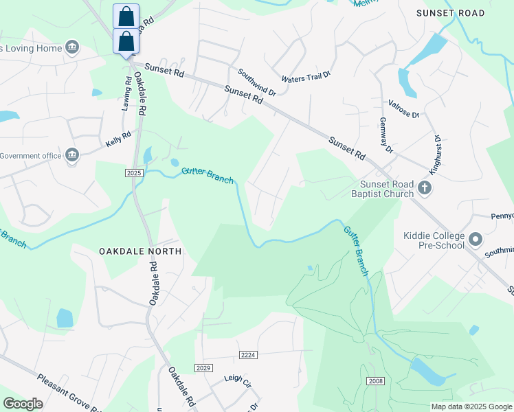 map of restaurants, bars, coffee shops, grocery stores, and more near Ann Franklin Court in Charlotte