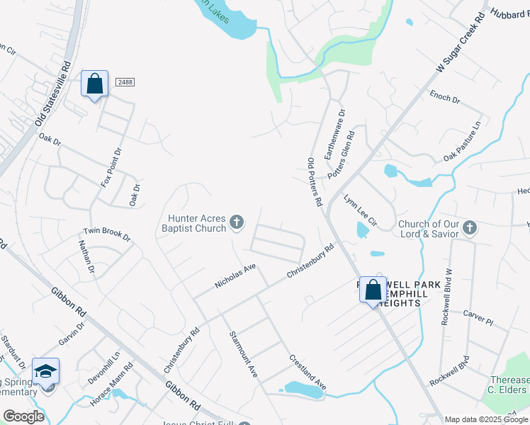 map of restaurants, bars, coffee shops, grocery stores, and more near 5824 Kelden Walker Lane in Charlotte