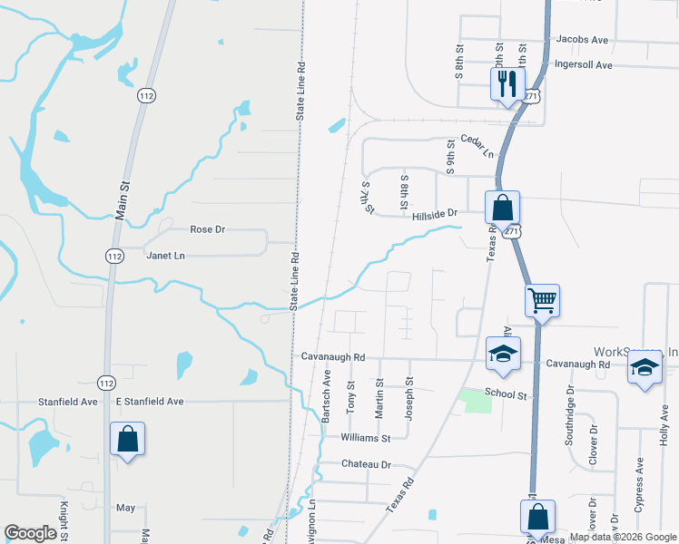map of restaurants, bars, coffee shops, grocery stores, and more near 600 Martin Drive in Fort Smith