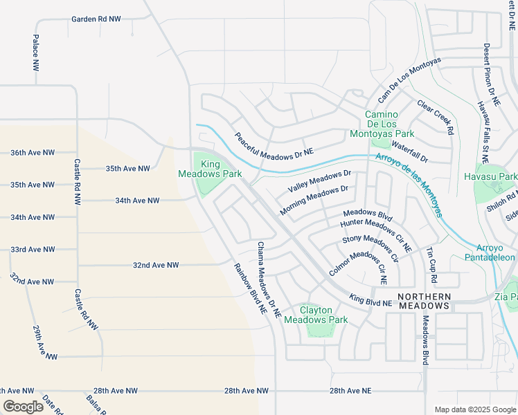 map of restaurants, bars, coffee shops, grocery stores, and more near 3456 Morgan Meadows in Rio Rancho