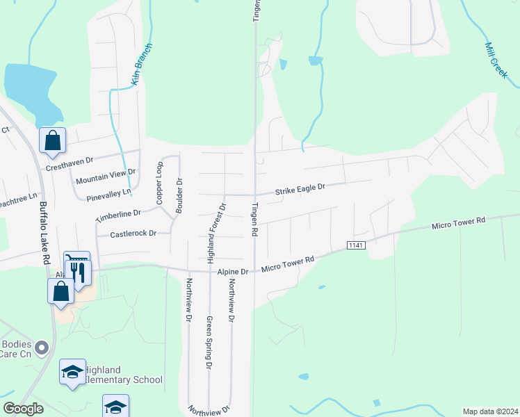 map of restaurants, bars, coffee shops, grocery stores, and more near 105 Claymore Court in Broadway