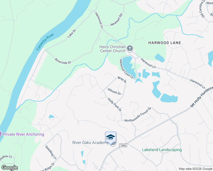 map of restaurants, bars, coffee shops, grocery stores, and more near 1730 Bray Drive in Charlotte