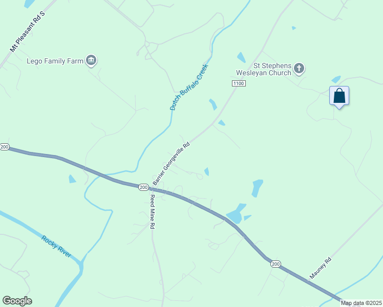 map of restaurants, bars, coffee shops, grocery stores, and more near 7351 Barrier Georgeville Road in Concord