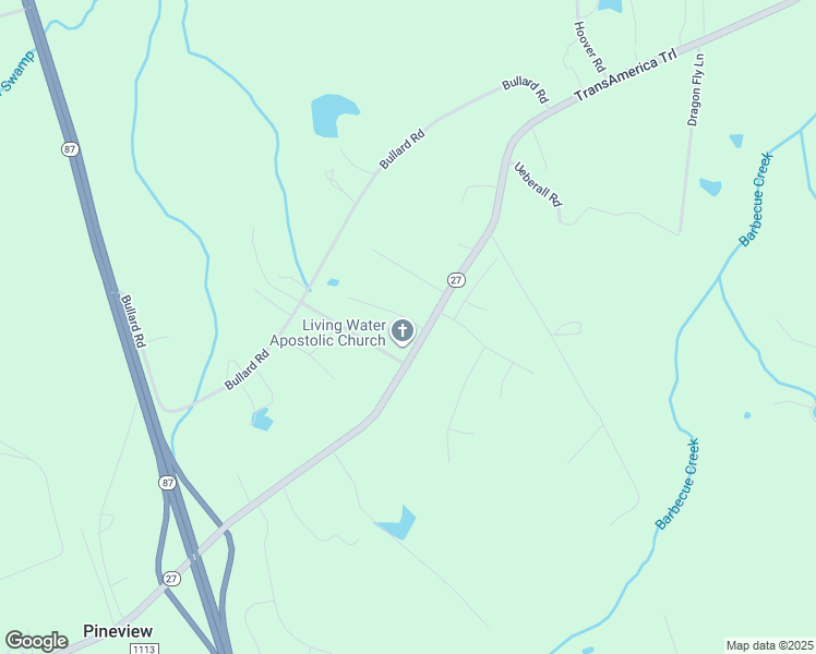 map of restaurants, bars, coffee shops, grocery stores, and more near 37 Bargin Lane in Sanford