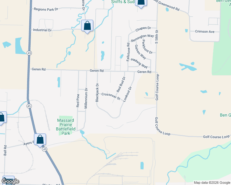 map of restaurants, bars, coffee shops, grocery stores, and more near 7018 Red Bud Drive in Fort Smith