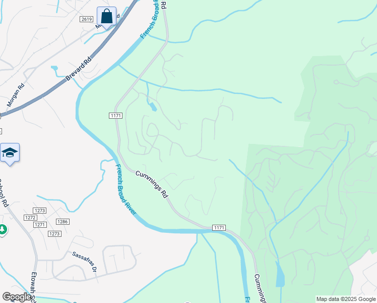 map of restaurants, bars, coffee shops, grocery stores, and more near 309 Mountain Valley Drive in Hendersonville