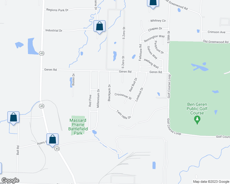map of restaurants, bars, coffee shops, grocery stores, and more near 5107 Crossover Street in Fort Smith