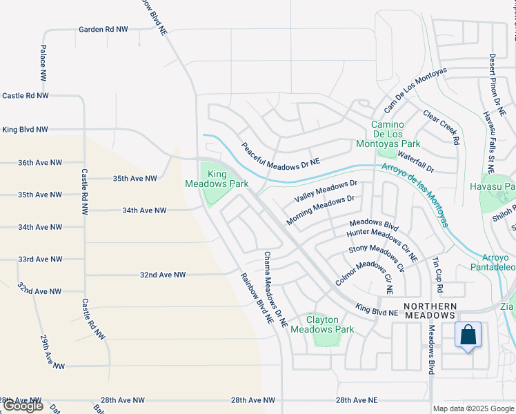 map of restaurants, bars, coffee shops, grocery stores, and more near 3513 Morgan Meadows in Rio Rancho