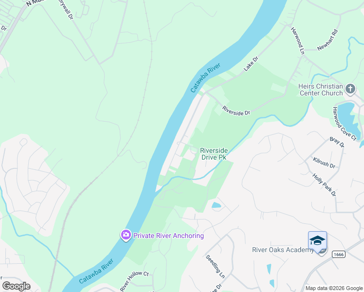 map of restaurants, bars, coffee shops, grocery stores, and more near 1108 Riverside Drive in Charlotte