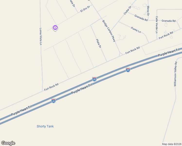 map of restaurants, bars, coffee shops, grocery stores, and more near 27575 Fort Rock Road in Seligman