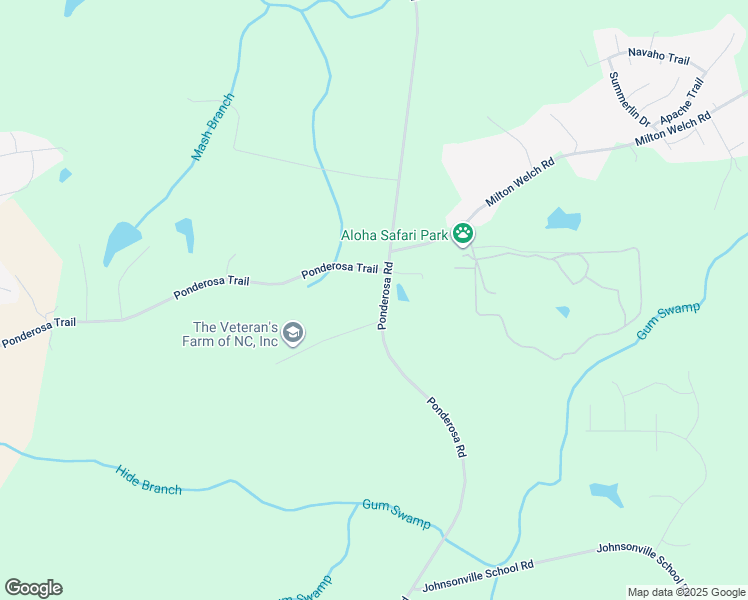 map of restaurants, bars, coffee shops, grocery stores, and more near 2585 Ponderosa Road in Cameron