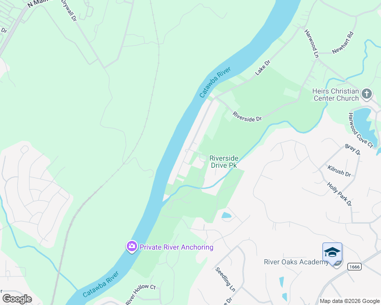 map of restaurants, bars, coffee shops, grocery stores, and more near 1108 Riverside Drive in Charlotte