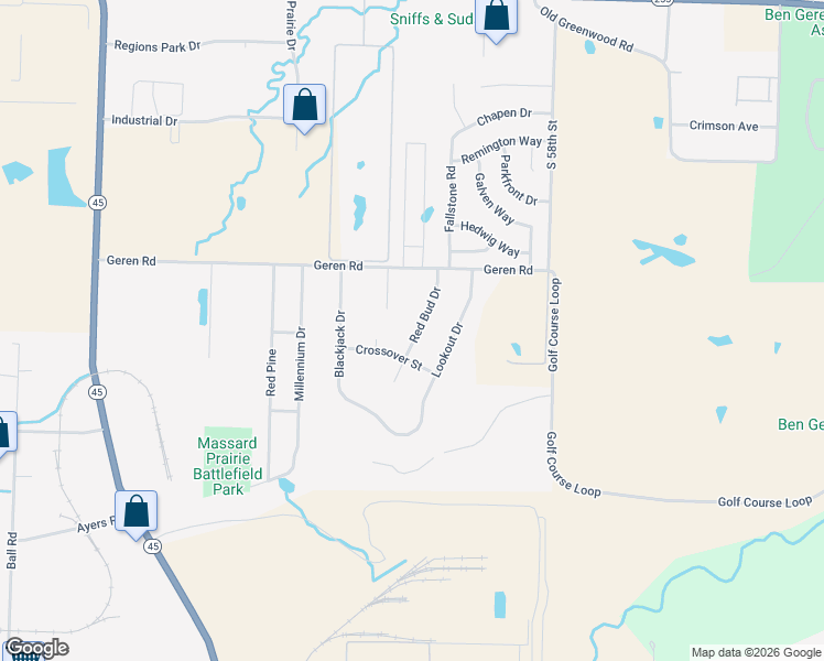 map of restaurants, bars, coffee shops, grocery stores, and more near 7018 Red Bud Drive in Fort Smith