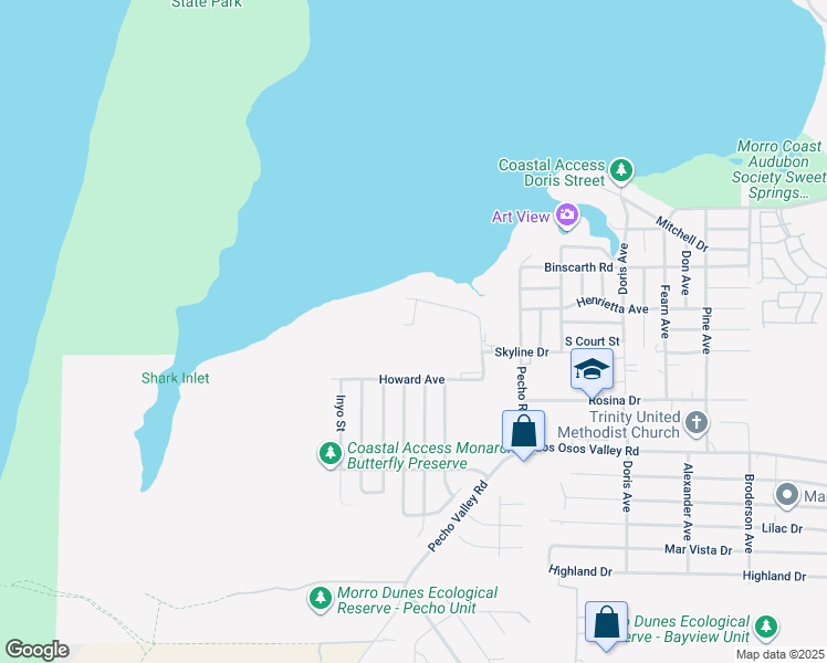 map of restaurants, bars, coffee shops, grocery stores, and more near 1996 Nevada Court in Baywood-Los Osos